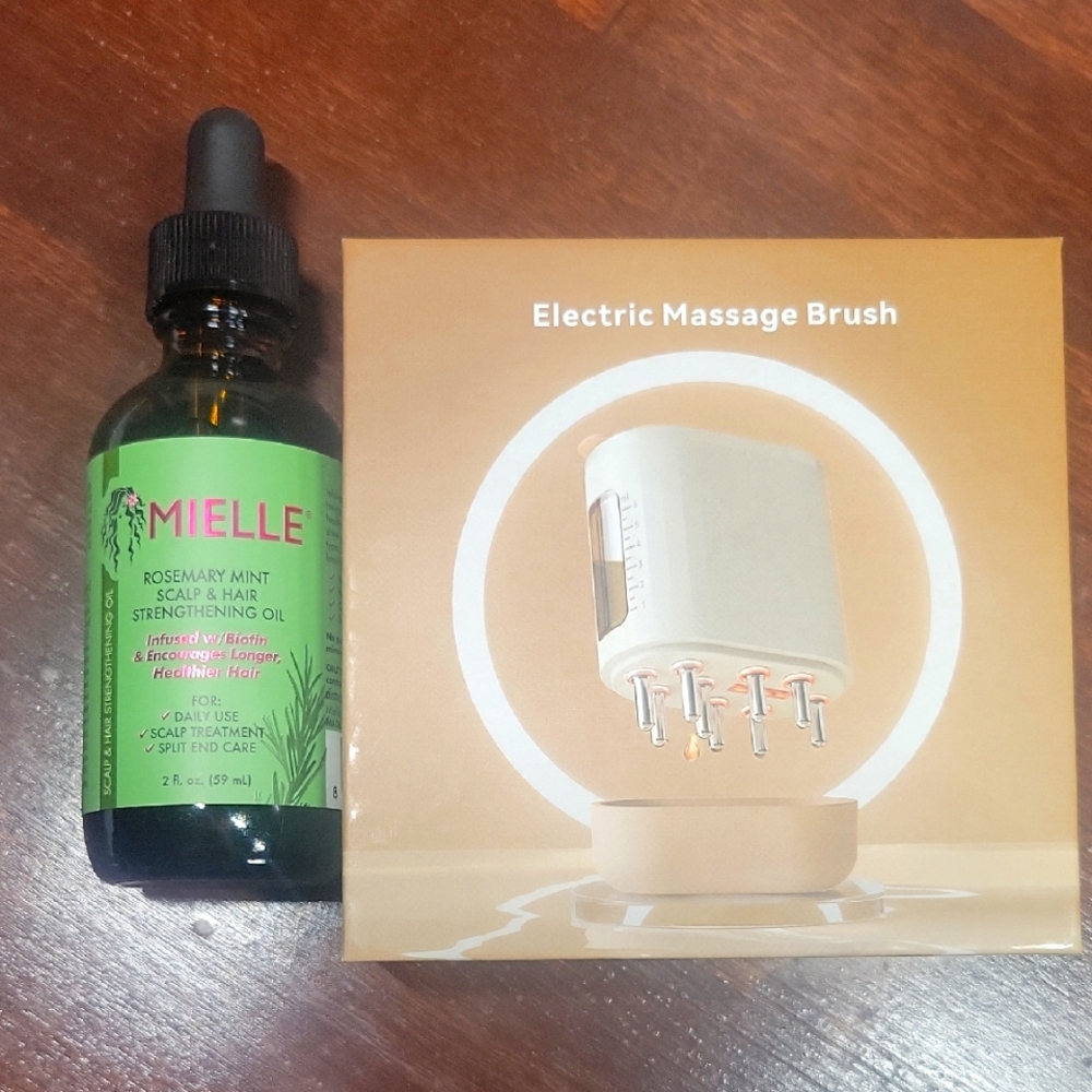 Mielle Rosemary Mint Oil and Electric Massage Brush Set